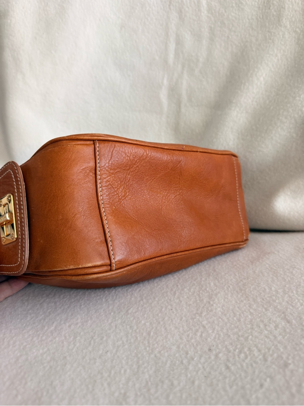 Ralph Lauren Warm Cognac Leather Shoulder Bag - Picture 3 of 6